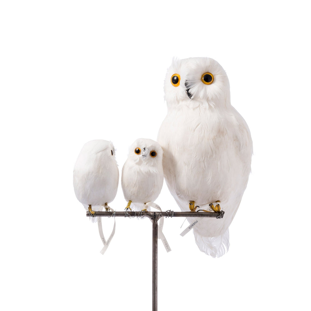 artificial bird small white owl side design by puebco 4