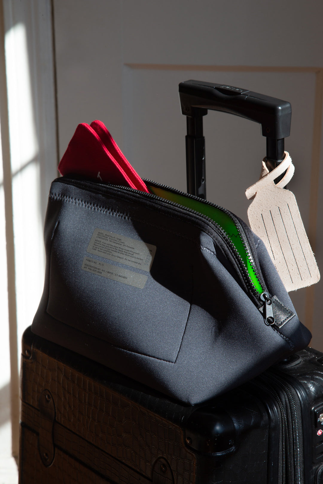 Wired Pouch - Large - Dark Gray & Green