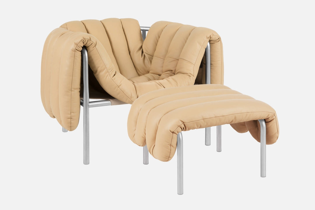 puffy sand leather lounge chair ottoman bu hem 20312 3