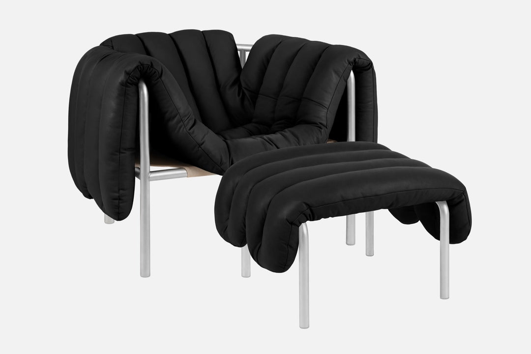 puffy black leather lounge chair ottoman bu hem 20356 3