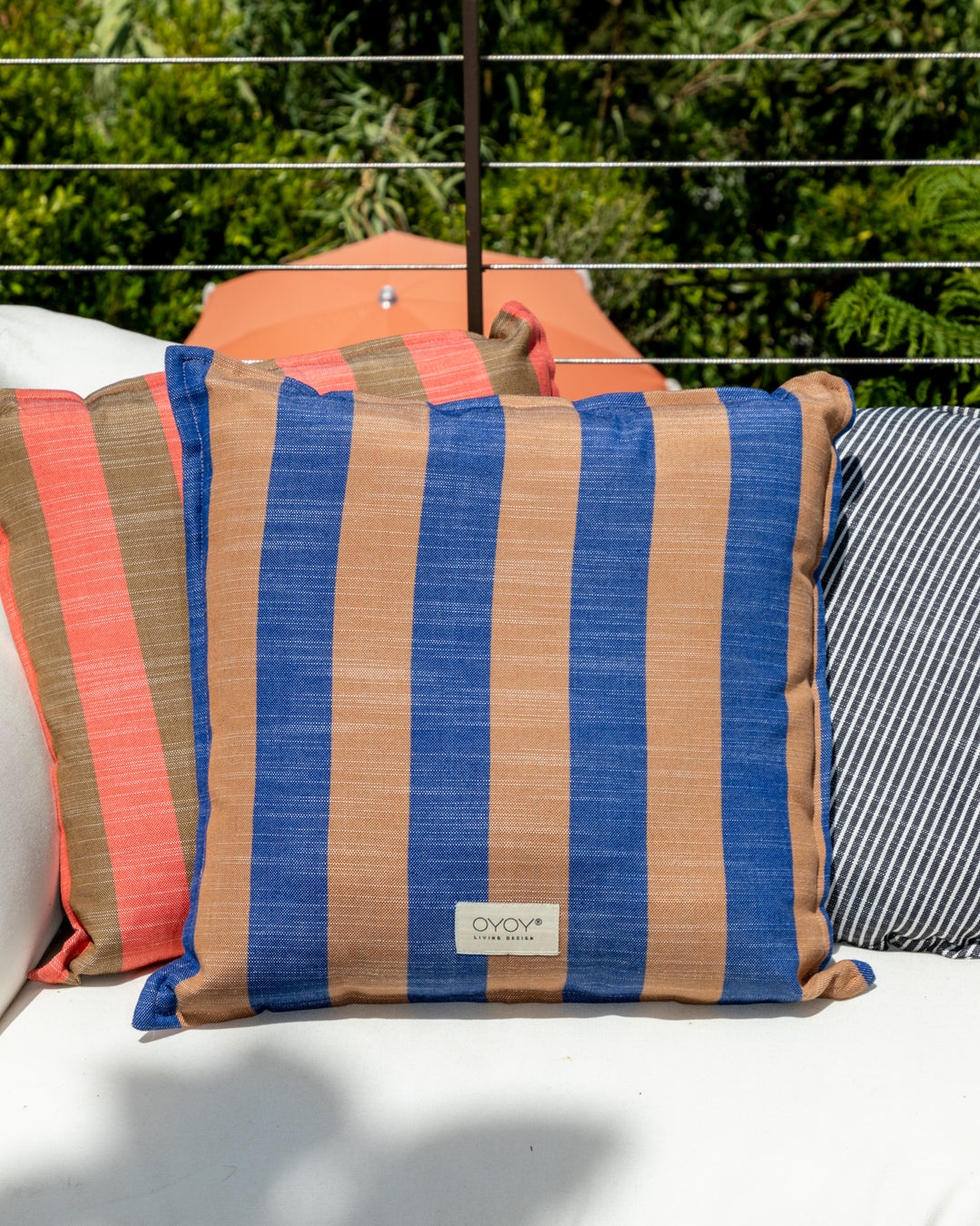 Outdoor Kyoto Cushion Square - Caramel/Blue