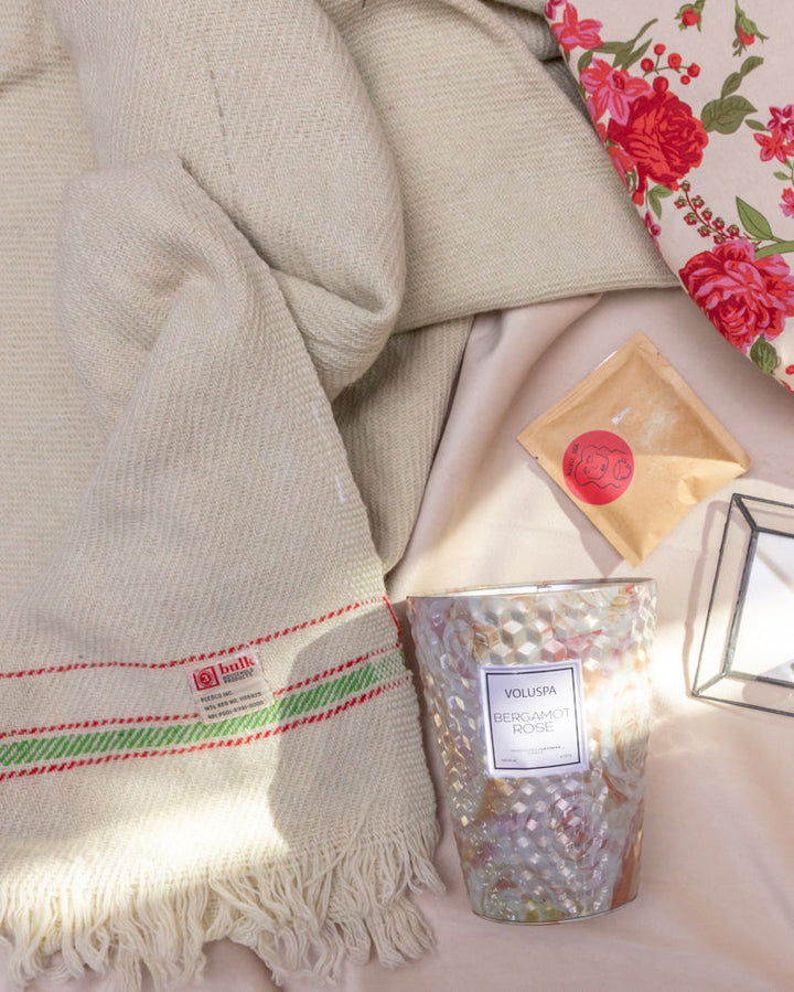 Wool Mix Ivory Blanket