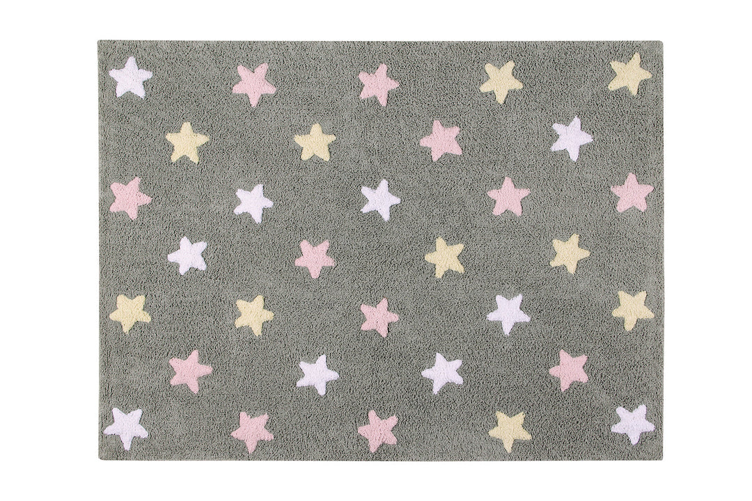 tricolor stars washable rug in grey blue 7