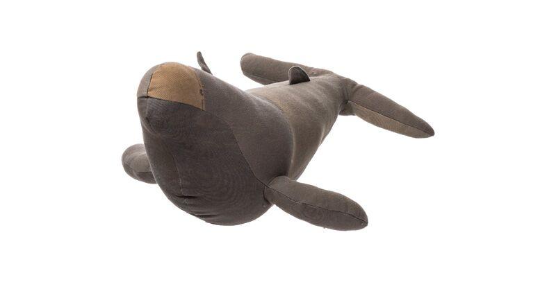 vintage fabric stuffed animal whale design by puebco 1