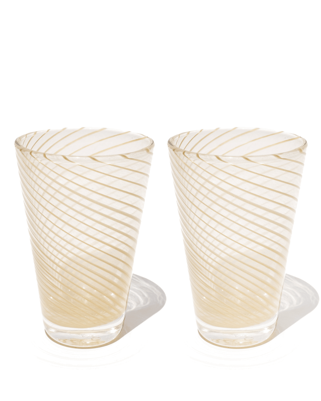 Yuka Groove Glass Set in Yellow