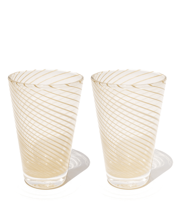 Yuka Groove Glass Set in Yellow
