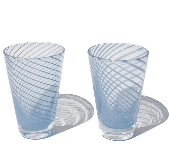 Yuka Groove Glass Set in Blue