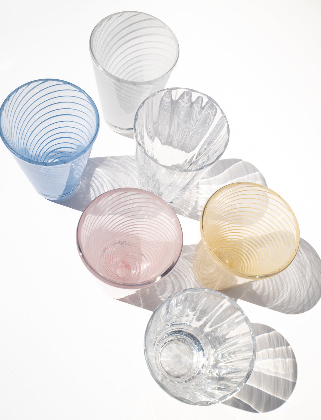 Yuka Groove Glass Set in Yellow