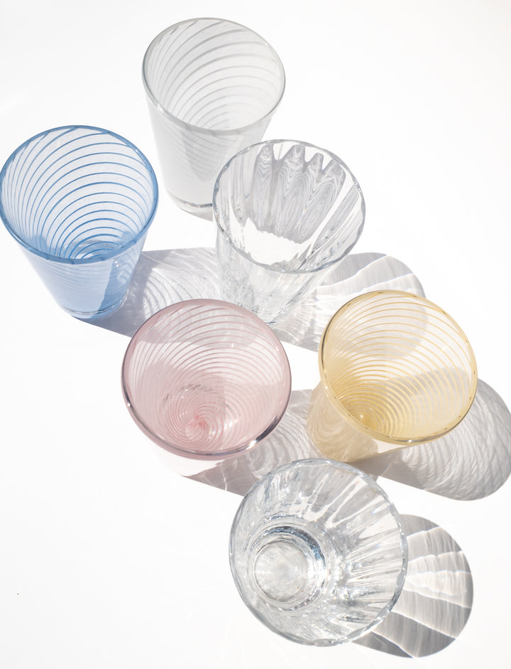 Yuka Groove Glass Set in Yellow