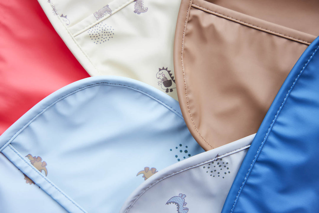 dino bib set in clay and blue 2