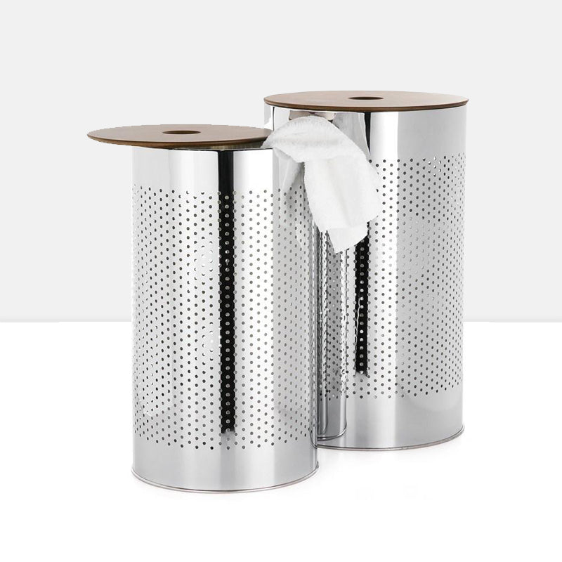metro chrome 2 piece laundry basket set by torre tagus 1
