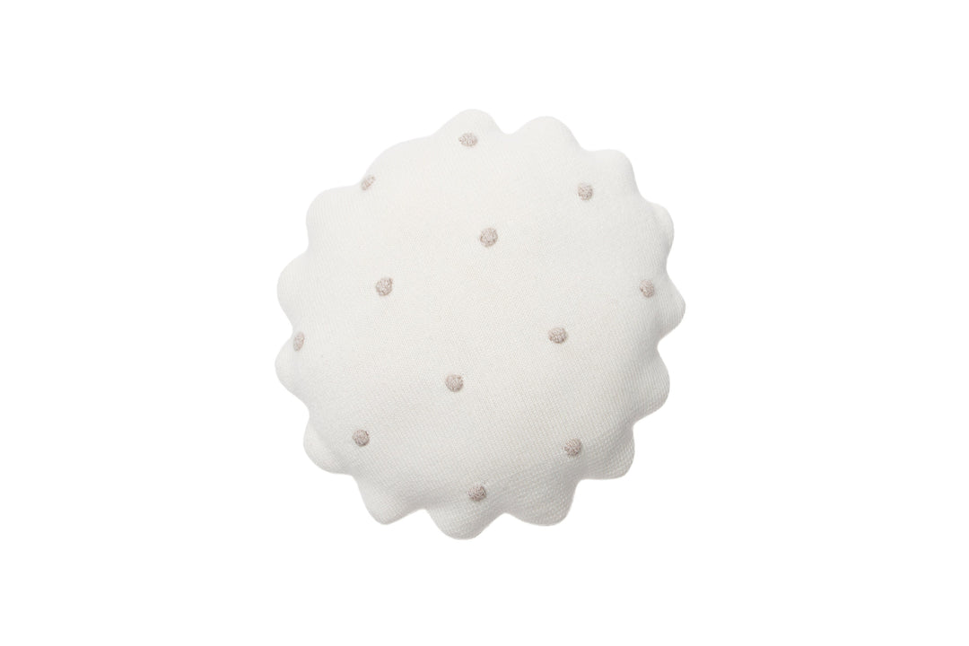 knitted cushion round biscuit by lorena canals sc rbisc dwh 20
