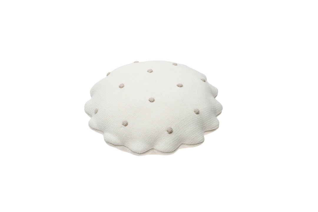 knitted cushion round biscuit by lorena canals sc rbisc dwh 21