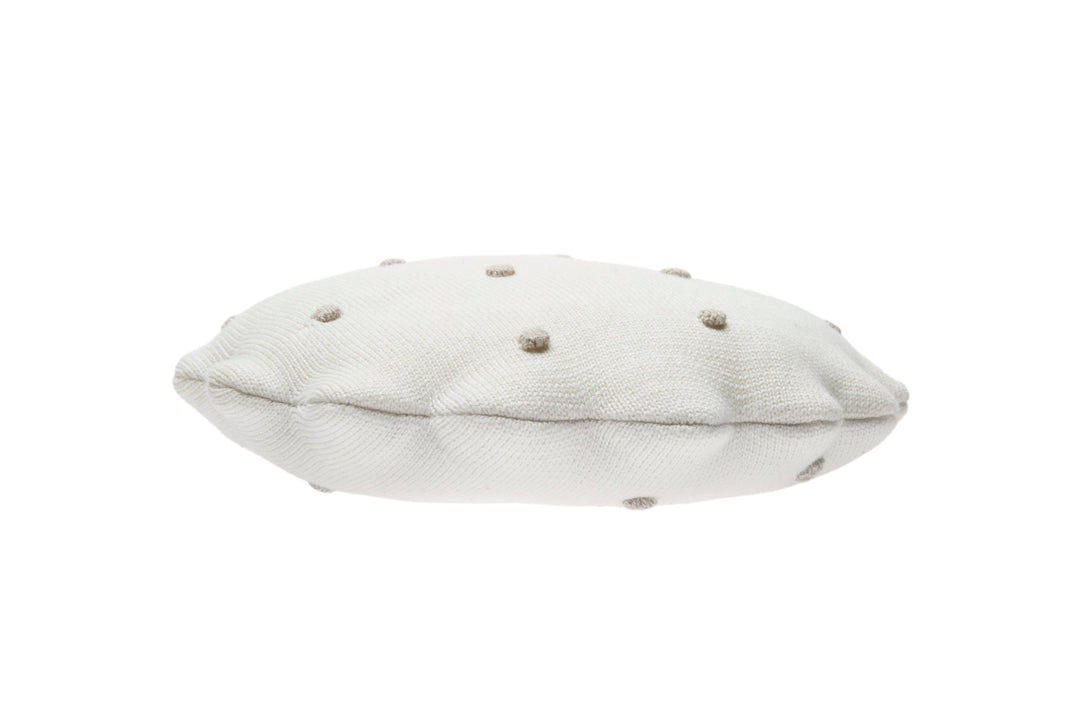 knitted cushion round biscuit by lorena canals sc rbisc dwh 22