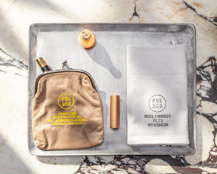 Velvet Frame Pouch - Beige