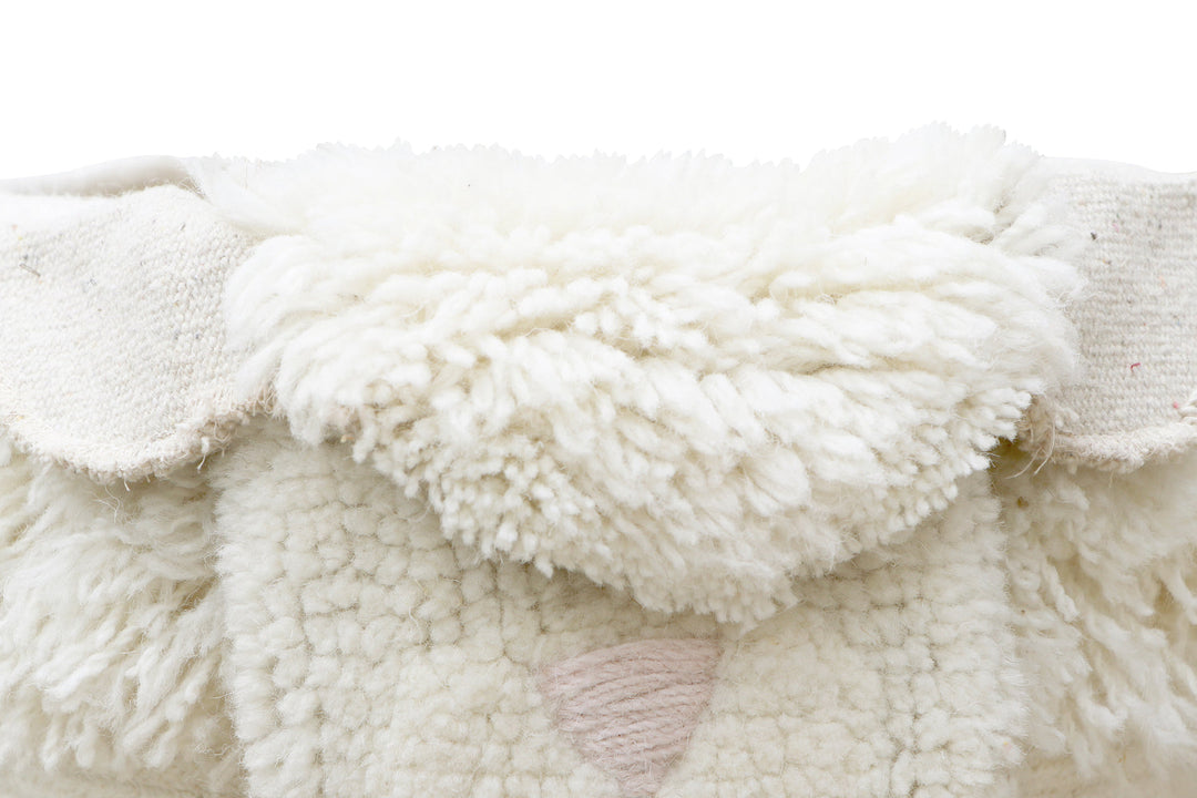 pink nose sheep woolable basket by lorena canals wo bsk nose 2