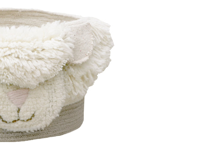 pink nose sheep woolable basket by lorena canals wo bsk nose 3
