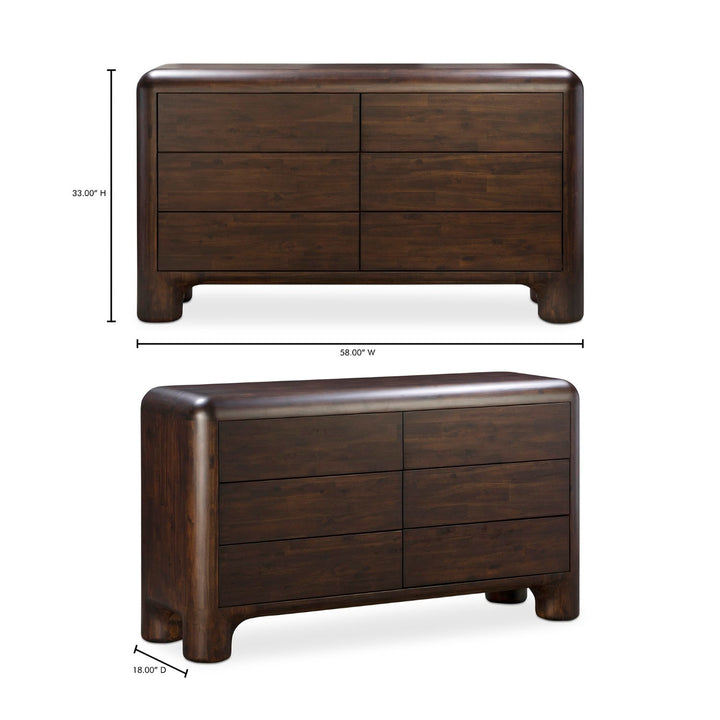 Rowan 6 Drawer Dresser Dark Brown 11