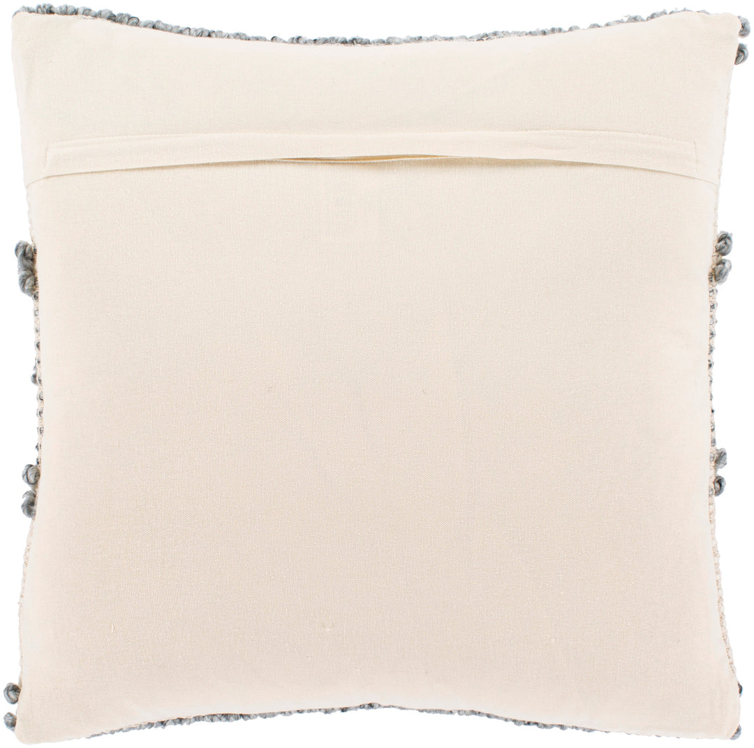Anders ADR-006 Hand Woven Square Pillow Cream & Medium Gray by Surya