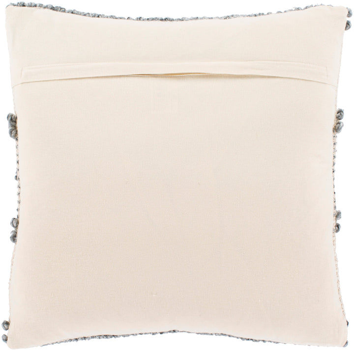 Anders ADR-006 Hand Woven Square Pillow Cream & Medium Gray by Surya