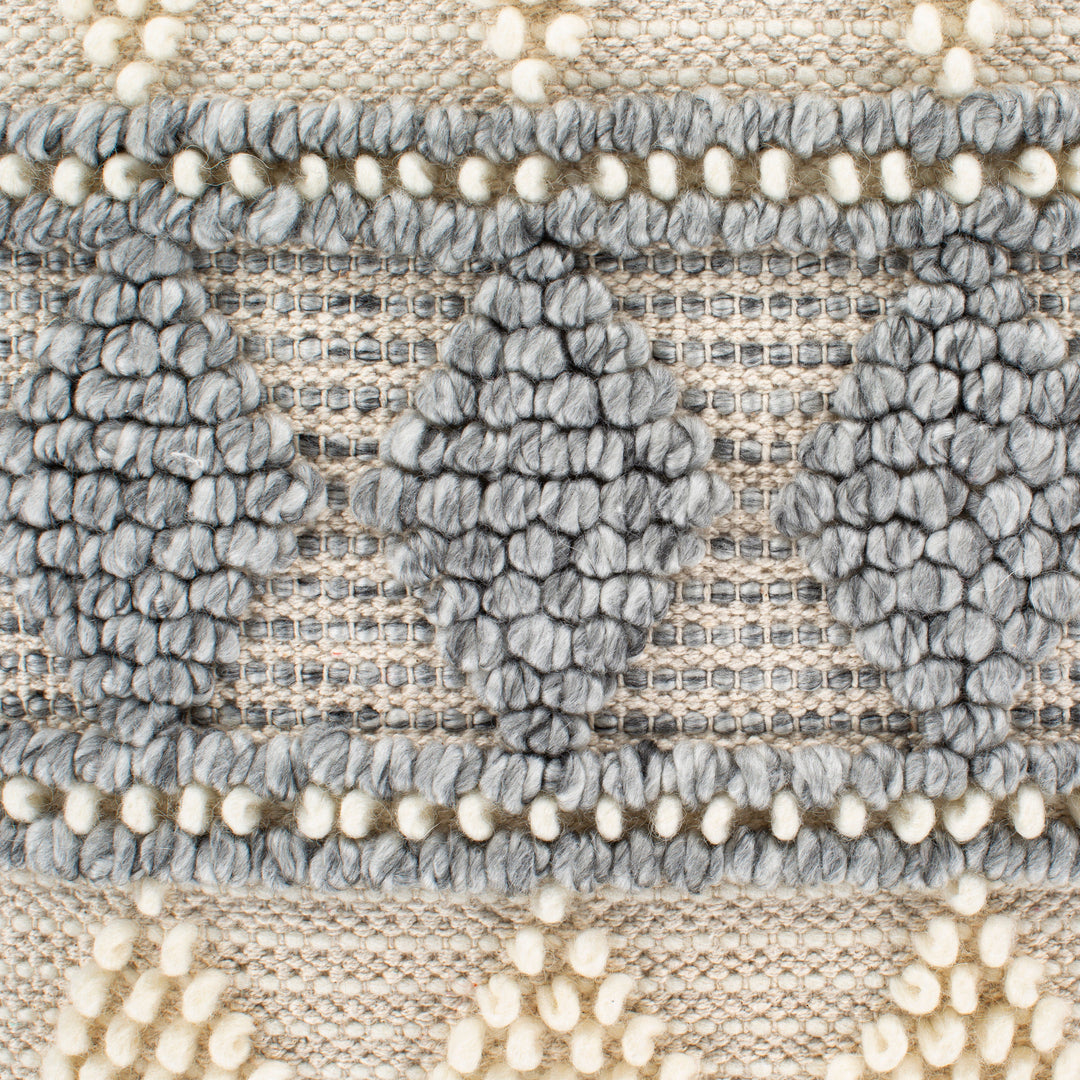 Anders ADR-006 Hand Woven Square Pillow Cream & Medium Gray by Surya