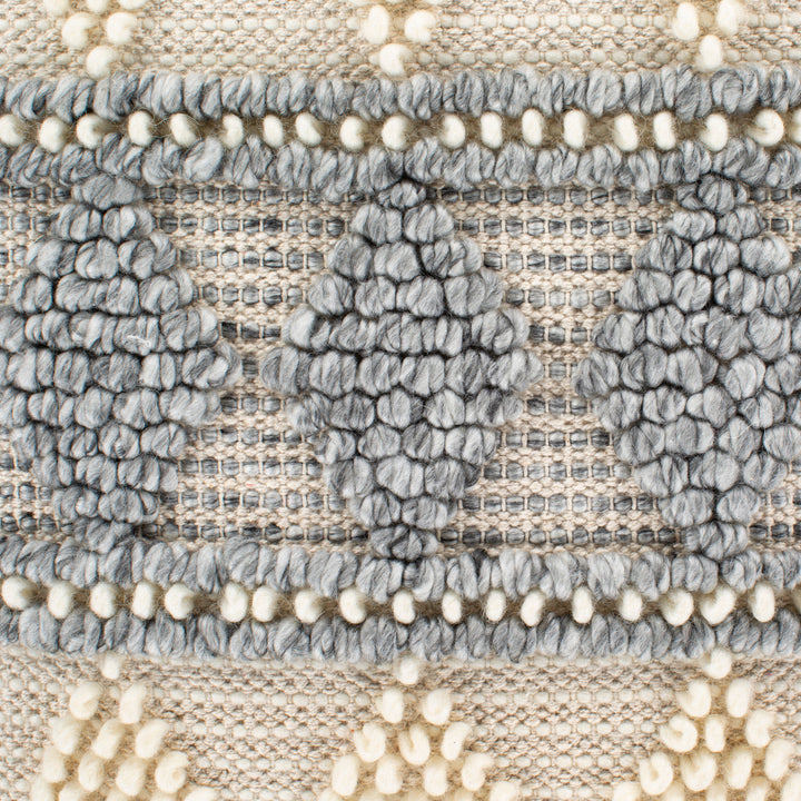 Anders ADR-006 Hand Woven Square Pillow Cream & Medium Gray by Surya