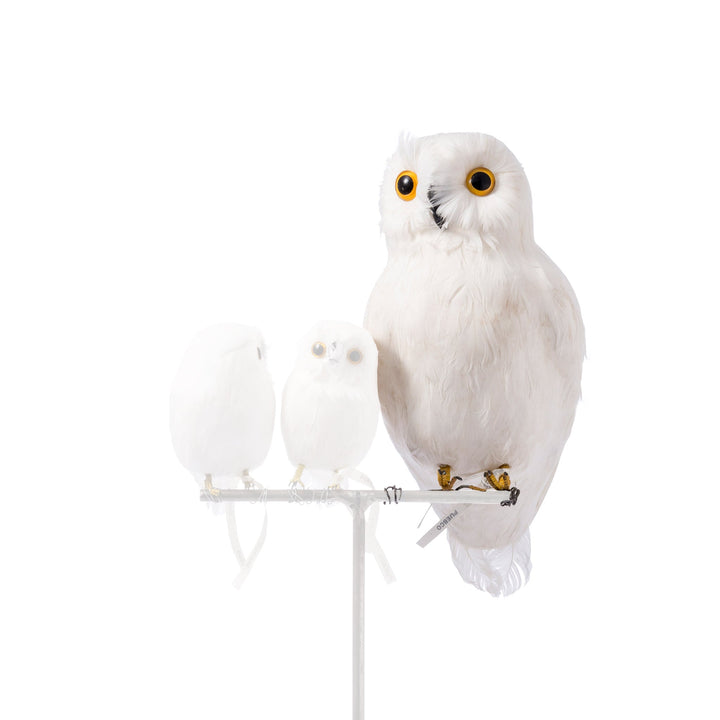 artificial bird small white owl side design by puebco 3