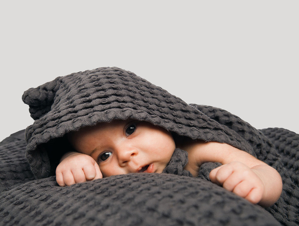 big waffle baby towel in multiple colors design by the organic company 15
