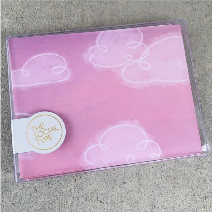 clouds patterned envelope note set 2