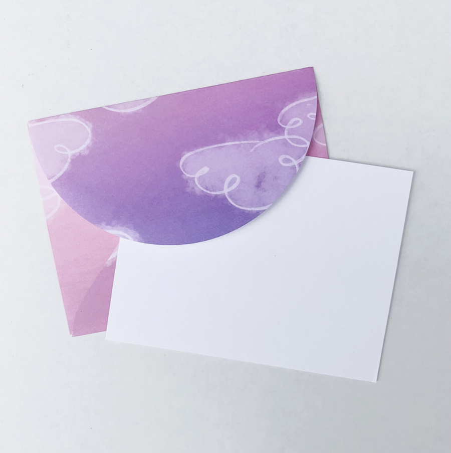clouds patterned envelope note set 1