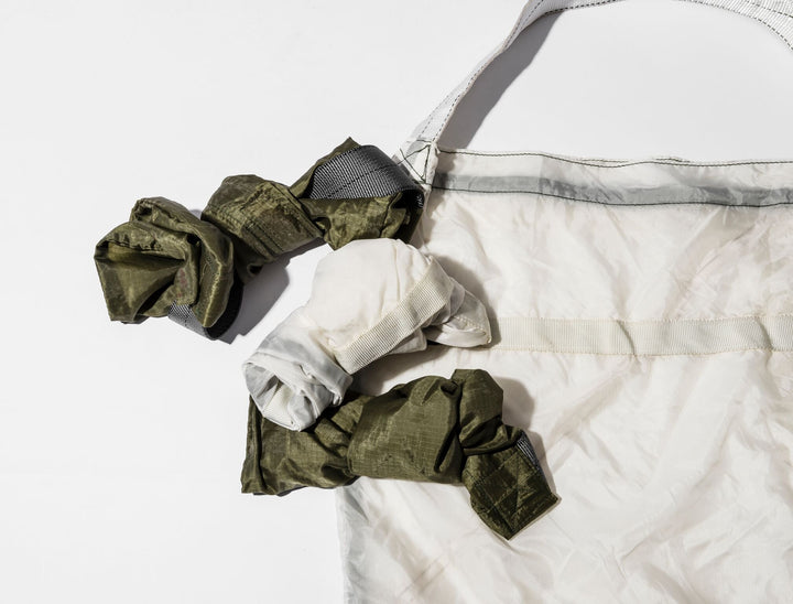 vintage parachute light bag olive design by puebco 11