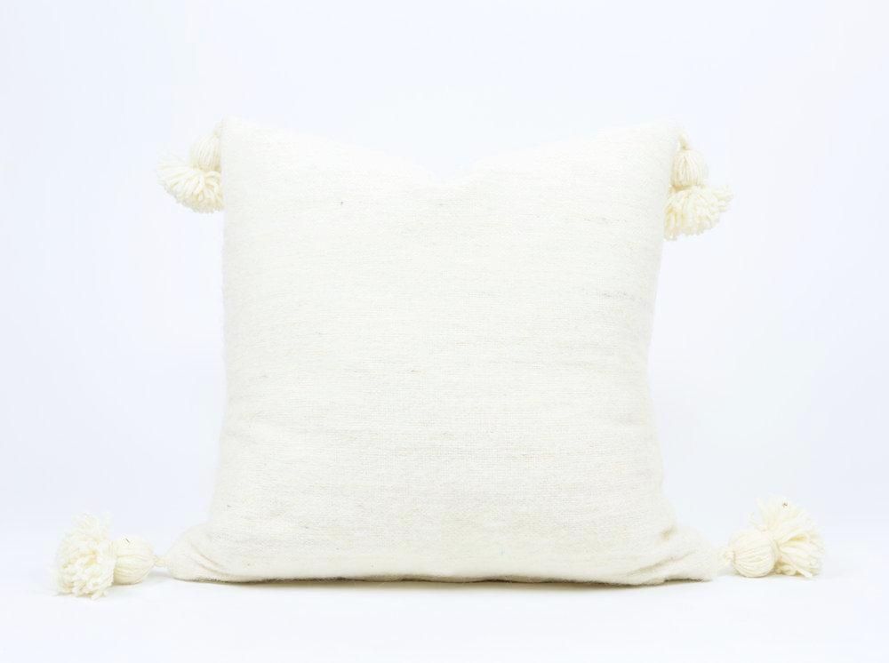 Asma White Moroccan Silk Pillow 1