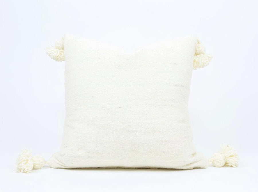 Asma White Moroccan Silk Pillow 1