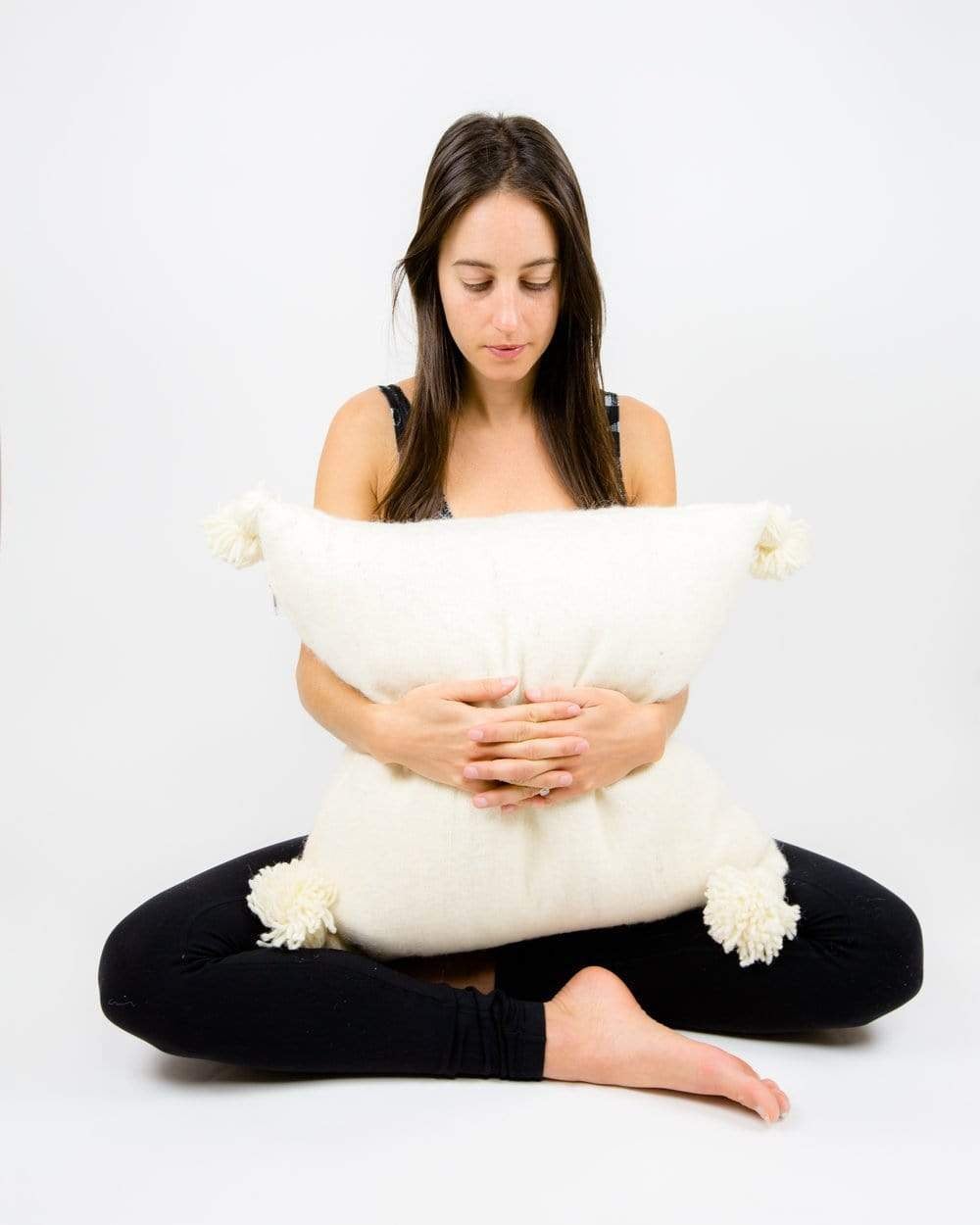 Asma White Moroccan Silk Pillow 2