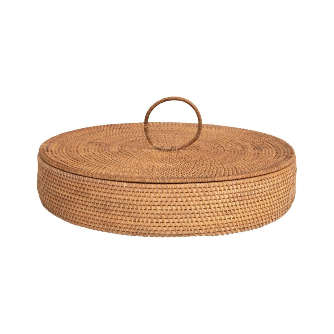 hand woven rattan container with 5 sections and lid 3