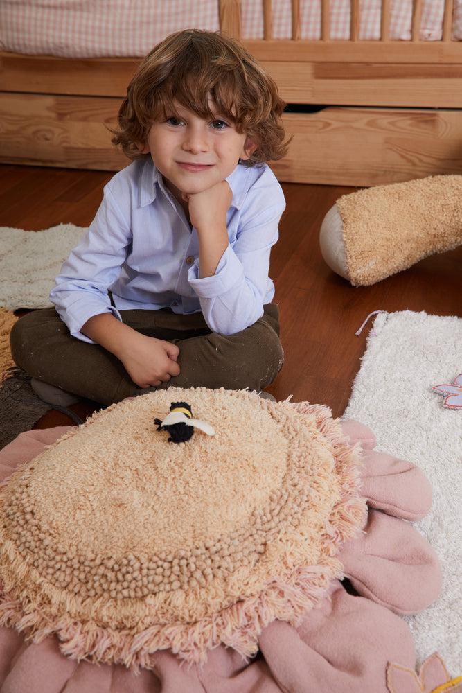 Pink Daisy Floor Cushion 4