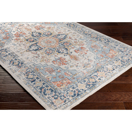 Huntington Beach Indoor/Outdoor Blue Rug Corner Image 3
