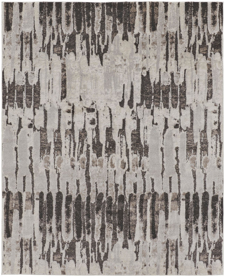 Kayden Abstract Gray/Charcoal Gray Rug - Open Box 1