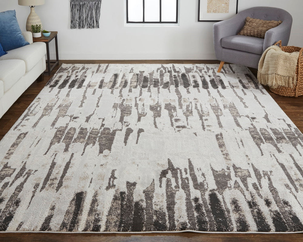 Kayden Abstract Gray/Charcoal Gray Rug - Open Box 6