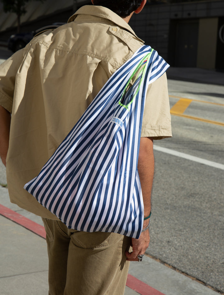 School Tie Fabric Bag - Pink x Yellow