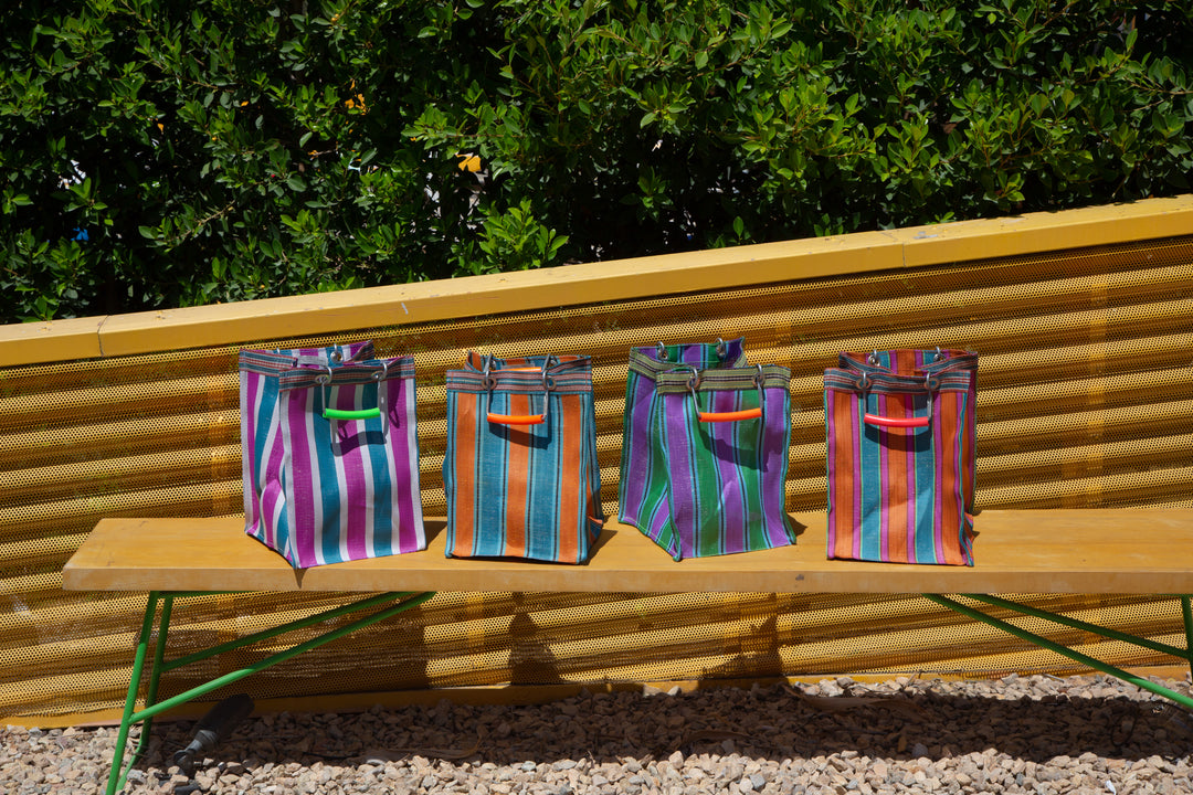 Recycled Plastic Stripe Bag - Rectangle D30