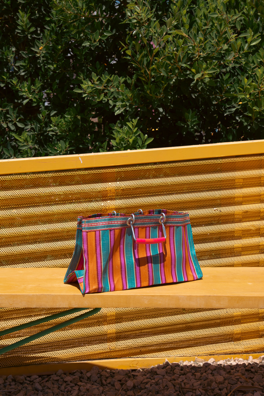 Recycled Plastic Stripe Bag - Wide