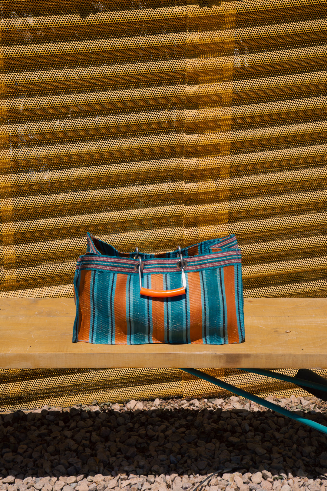 Recycled Plastic Stripe Bag - Wide