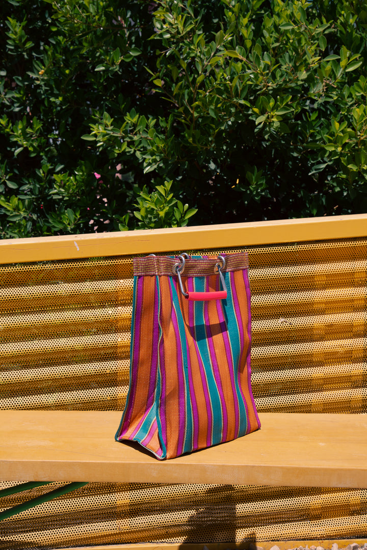 Recycled Plastic Stripe Bag - Rectangle D15