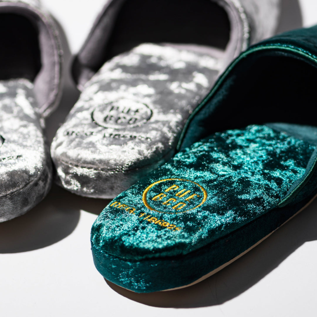 velvet slipper small navy blue design by puebco 2
