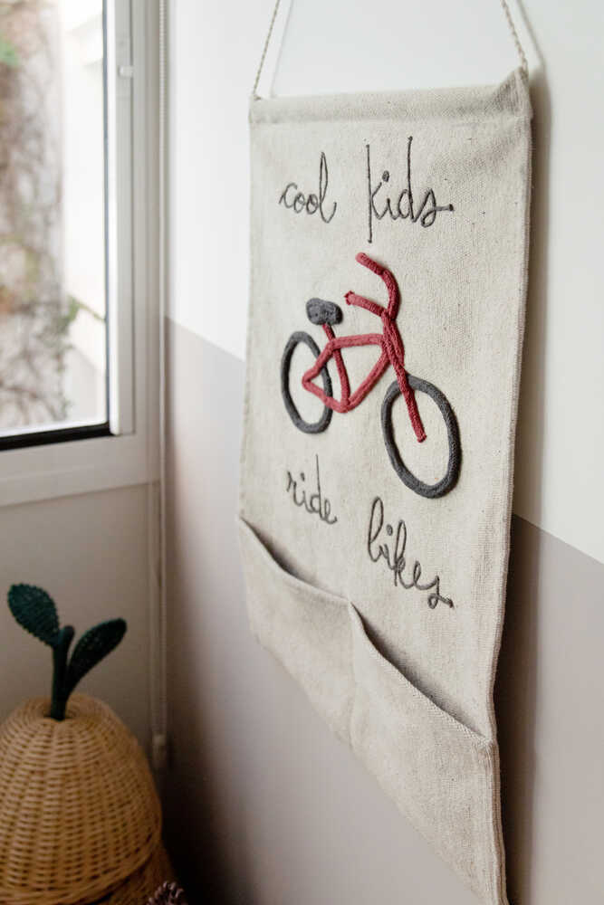 Cool Kids Ride Bikes Wall Pocket Hanger 4