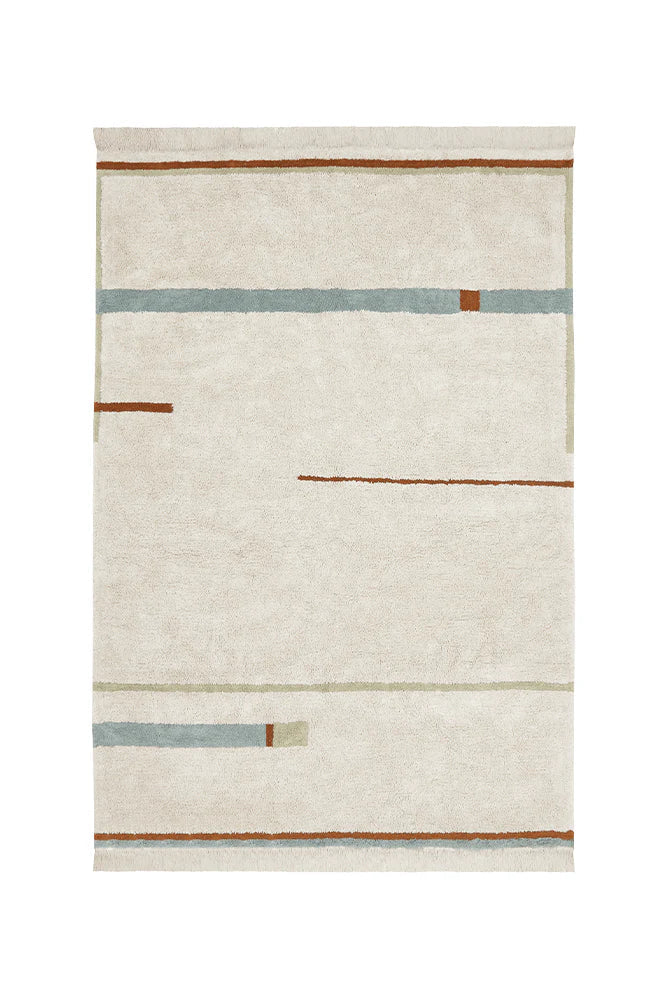 Lanes Vintage Blue Washable Rug 1