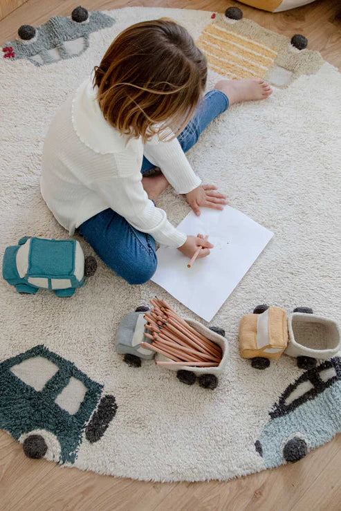 Wheels Washable Round Rug 6