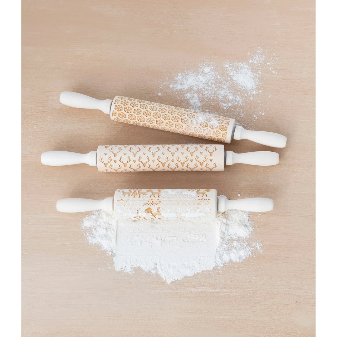 carved wood rolling pin in various styles 2