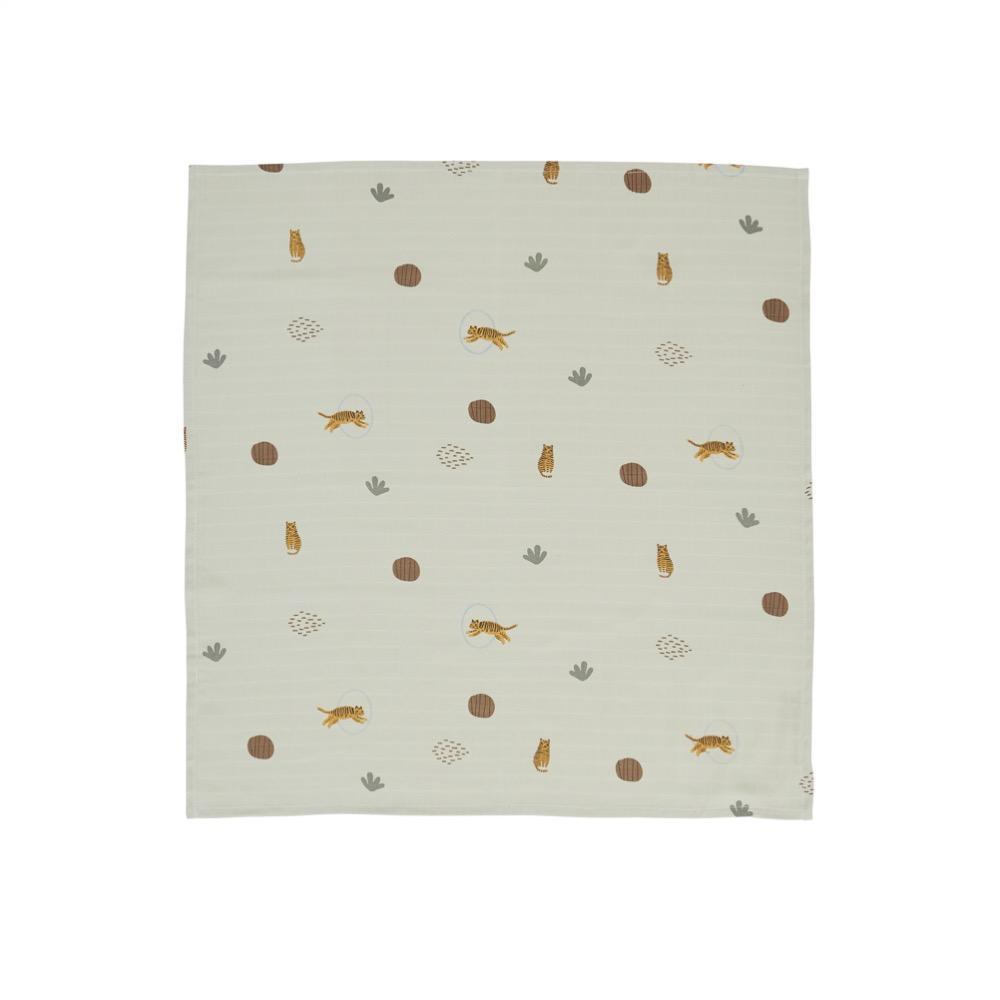 Muslin Square - Tiger - 3 Pcs/Pack - Green